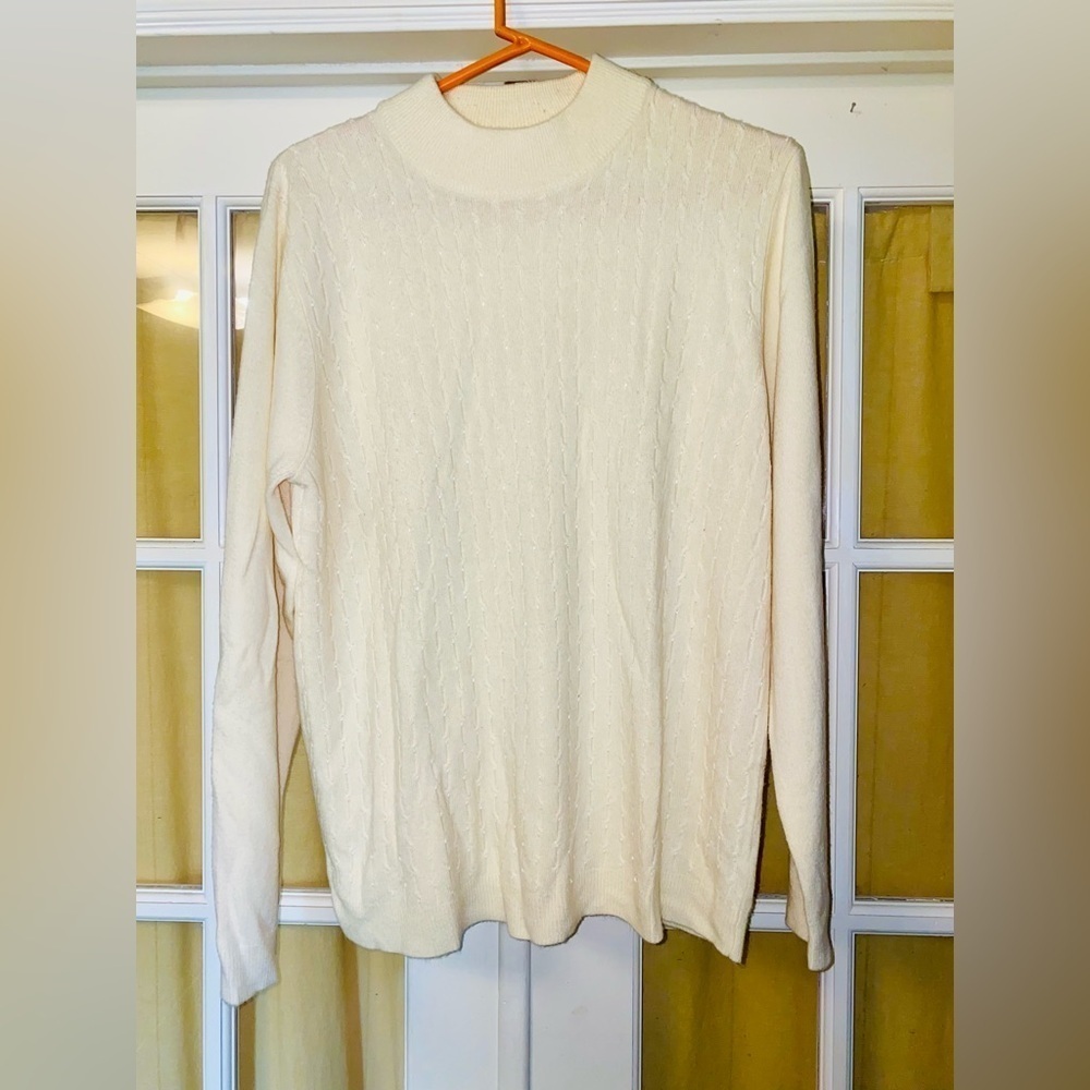 Cream Cowl Neck Sweater Soft and Casual